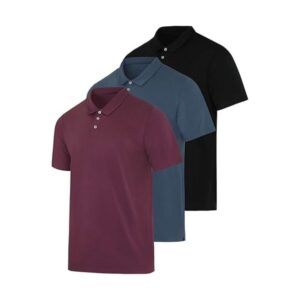 3-Pack Men's Breathable Polo Shirts