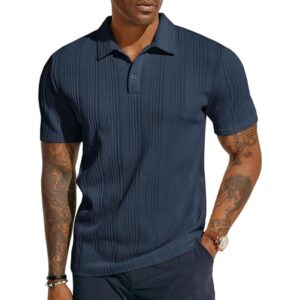 Men's Textured Knit Polo Shirt