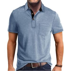 Men's Classic Button Casual Polo Shirt