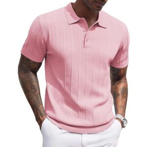 Men's Ribbed Knit Polo Shirt
