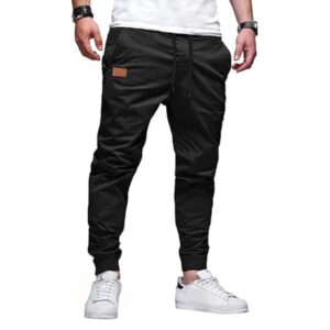 Men's Casual Cotton Drawstring Joggers Pants
